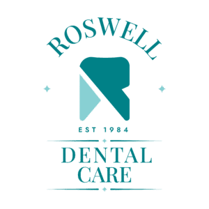 Logo for Roswell Dental Care featuring a tooth and text.