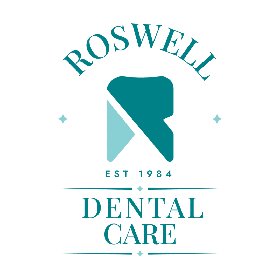 Logo for Roswell Dental Care featuring a tooth and text.